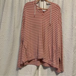 Time and Tru Plus Size Striped Hooded Sweater